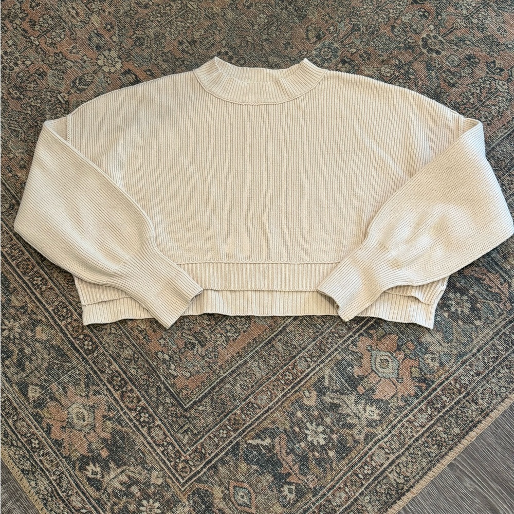 Free People Cream Crew Neck Sweater - Picture 2 of 2